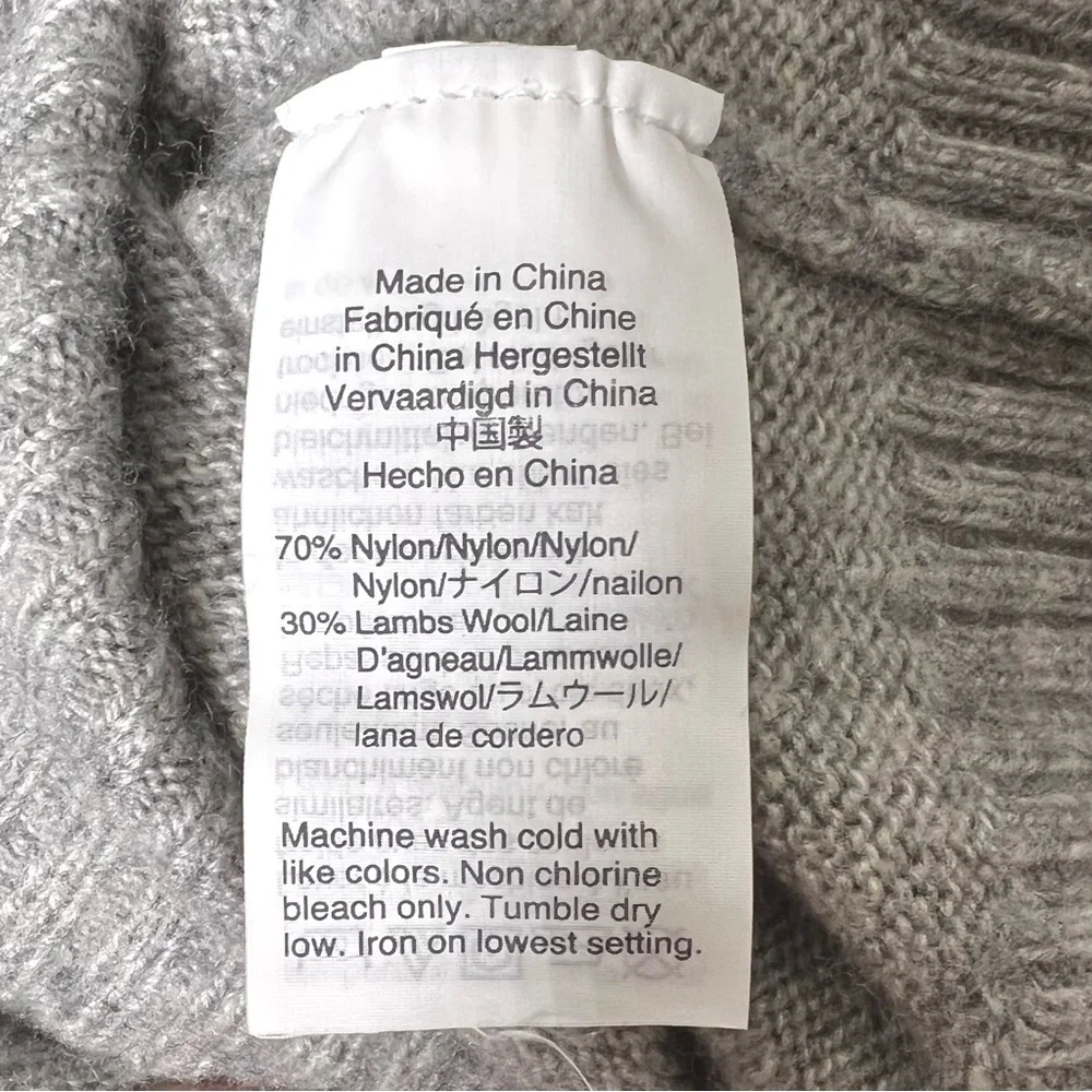 J. Crew Men’s LAMBSWOOL Blend Gray Knit Sweater Small Unisex PinkRainCloud